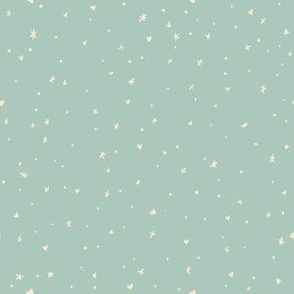 Hearts and Flakes | Mint Aqua 