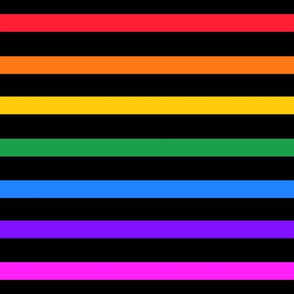 Black rainbow stripe horizontal (large)