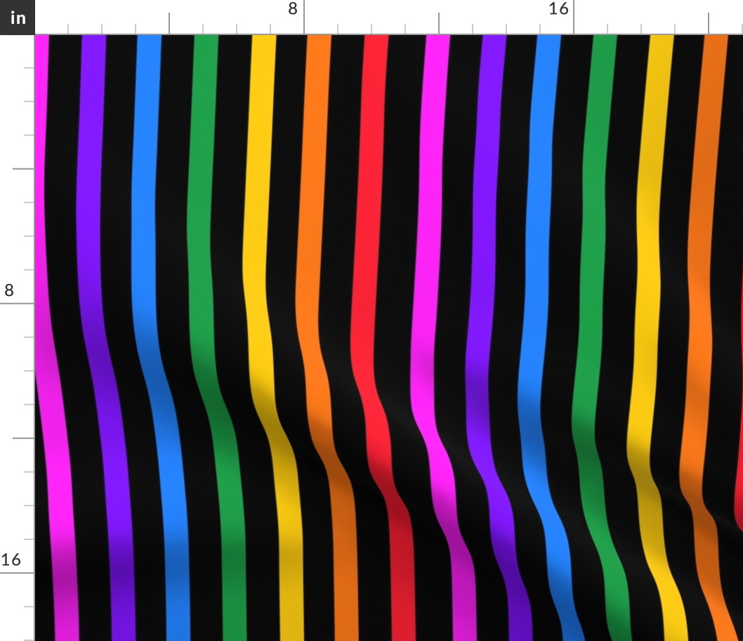 Black rainbow stripe - vertical (large)