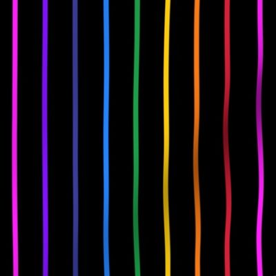 Narrow rainbow stripe on black - vertical (small)