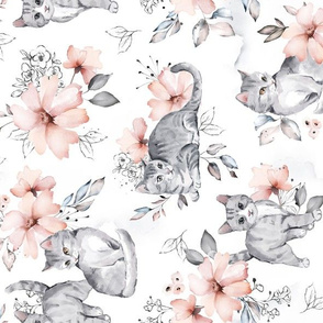 Floral Cats - rotated