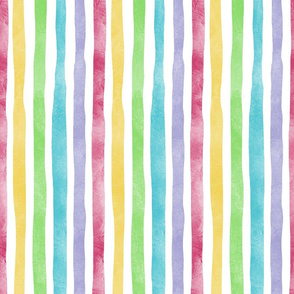 Watercolor Rainbow Stripe - Mid-size scale