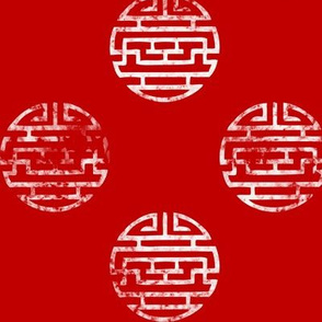 Large Chinese Circle Design Red and white