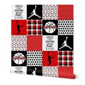 Basketball//Red Devils - Wholecloth Cheater Quilt