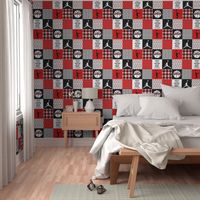 Basketball//Red Devils - Wholecloth Cheater Quilt