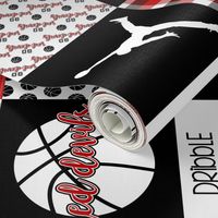 Basketball//Red Devils - Wholecloth Cheater Quilt - Rotated