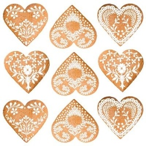 Xmas Heart gingerbread cookies 