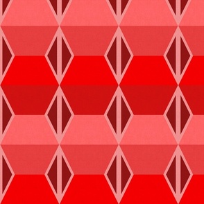 Brutalist folded hexagon_red_medium