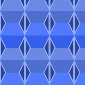 Brutalist folded hexagon_blue_medium