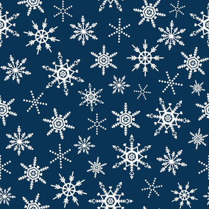Snowflakes Blue And White