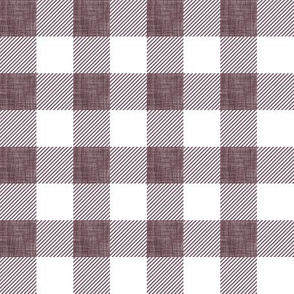 1" heather linen buffalo check