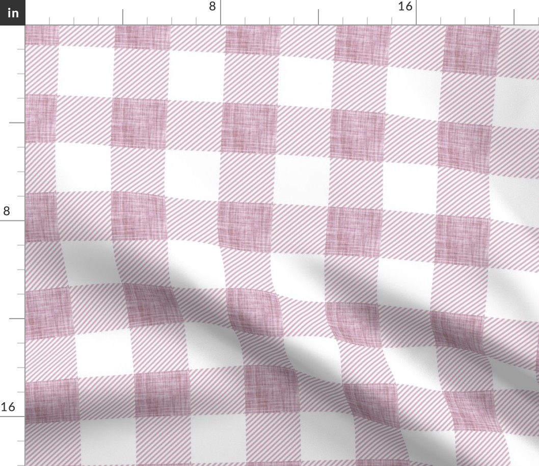 2" peony linen buffalo check