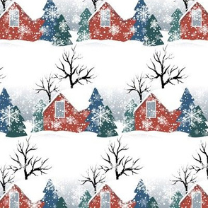 houses, vintage christmas, countryside, vintage houses, snowy village, house roofs, winter holidays, small town, christmas country, winter, winter pattern, рождество праздники, merry christmas, village