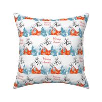 merry christmas, countryside, vintage houses, rustic, xmas, house roofs, winter holidays, small town, christmas country, christmas eve, orange white, winter pattern, christmas holidays