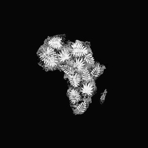 Africa Leafy Black and White