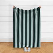 Large Pastel Mint Awning Stripe Pattern Vertical in Midnight Black