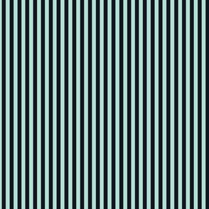 Small Pastel Mint Bengal Stripe Pattern Vertical in Midnight Black