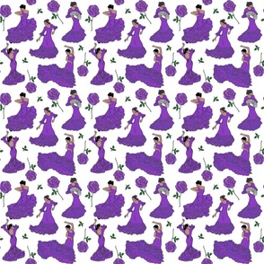 flamenco dancers purple on white 6x6