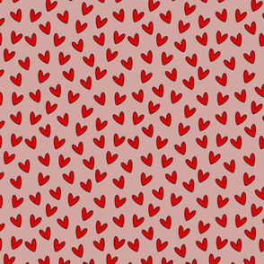 Tan Red Hearts