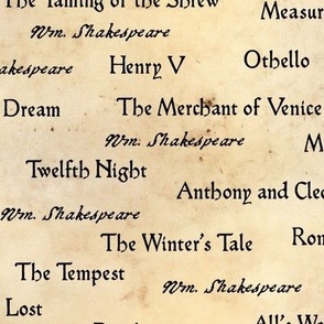 Shakespeare's Plays on Old Paper
