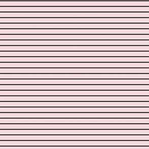 Small Rosewater Pink Pin Stripe Pattern Horizontal in Midnight Black
