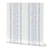 Palm Linen Stripe, Blue on White 