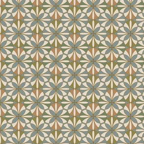 Fusion Art deco 70s style Portuguese tiling  Blue-Gray M