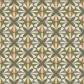 Fusion Art deco 70s style Portuguese tiling Haze Green M