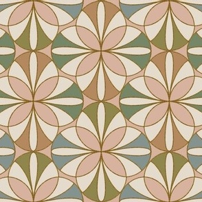 Fusion Art deco 70s style Portuguese tiling Pink Ladies M