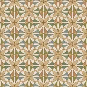 Fusion Art deco 70s style Portuguese tiling Tan M