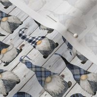 Blue Plaid Gnomes on Shiplap - extra small scale