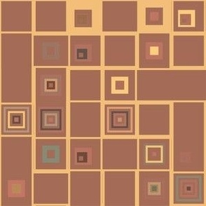 Terracotta Grid Geometric Pattern