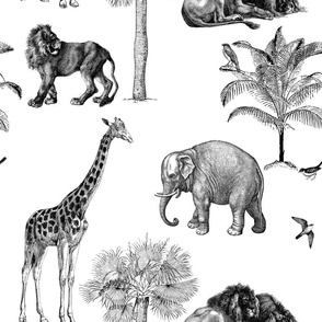 Vintage animals,lions ,giraffes,elephant,birds pa