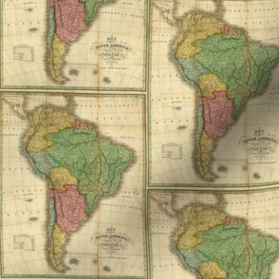 Antique 1826 Map of South America by Finley