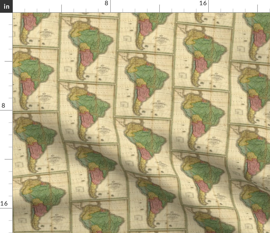 Antique 1826 Map of South America by Finley