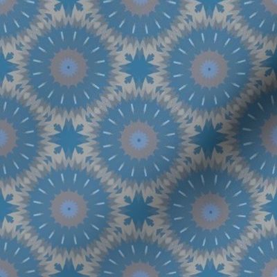 Beige Brown Blue Kaleidoscope Pattern