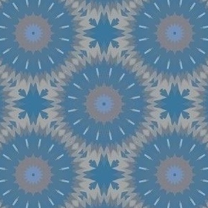 Beige Brown Blue Kaleidoscope Pattern