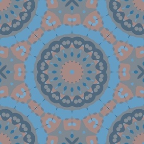 Blue and Brown Kaleidoscope Pattern