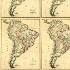 Antique 1817 Map of South America by Lewis