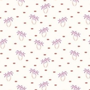 palm trees and polka dots - pink and red