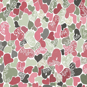 Loving Hearts-Pink and Green