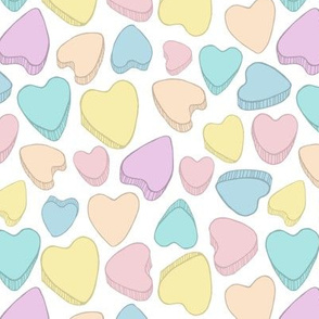 Pastel Hearts Spreads Love |  sweet lovers valentine conversational hearts rainbow design love is love 