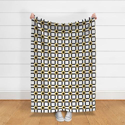 Square Art Deco Pattern in black, white and gold