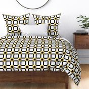 Square Art Deco Pattern in black, white and gold