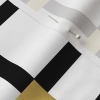 Square Art Deco Pattern in black, white and gold