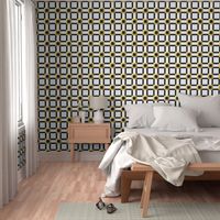 Square Art Deco Pattern in black, white and gold