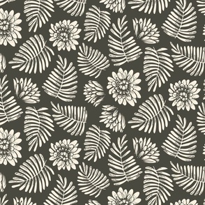 Droopy dahlias seamless floral pattern// small scale
