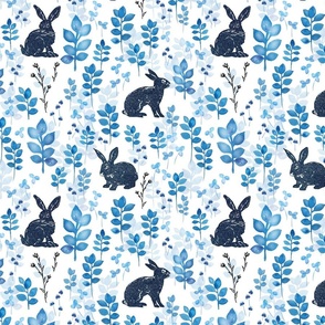 Wild rabbit field white