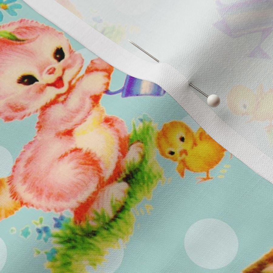 ANIMAL BABIES - VINTAGE NURSERY COLLECTION (AQUA)