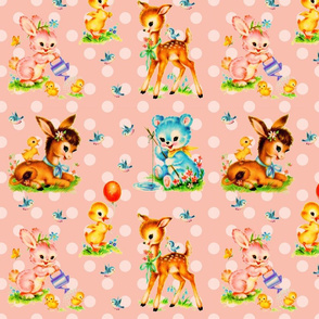 ANIMAL BABIES - VINTAGE NURSERY COLLECTION (PINK)